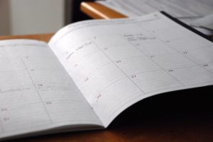 Calendar schedule representing MTD for Income Tax quarterly deadlines